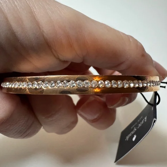 Kate Spade Rose Gold Ring It Up Pave Bangle Bracelet - Picture 3 of 4
